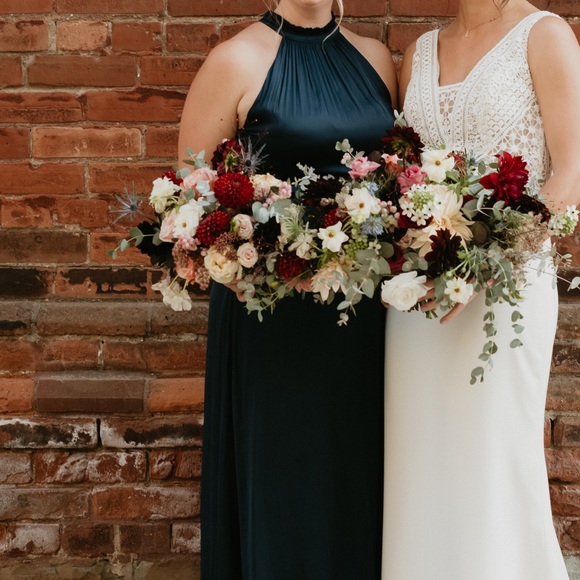 Banana Republic satin navy midi dress - Picture 4 of 5